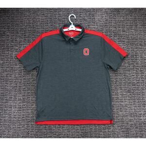 Ohio State Buckeyes Shirt Mens XL Gray Performance Polo Quick Dry Casual Golf
